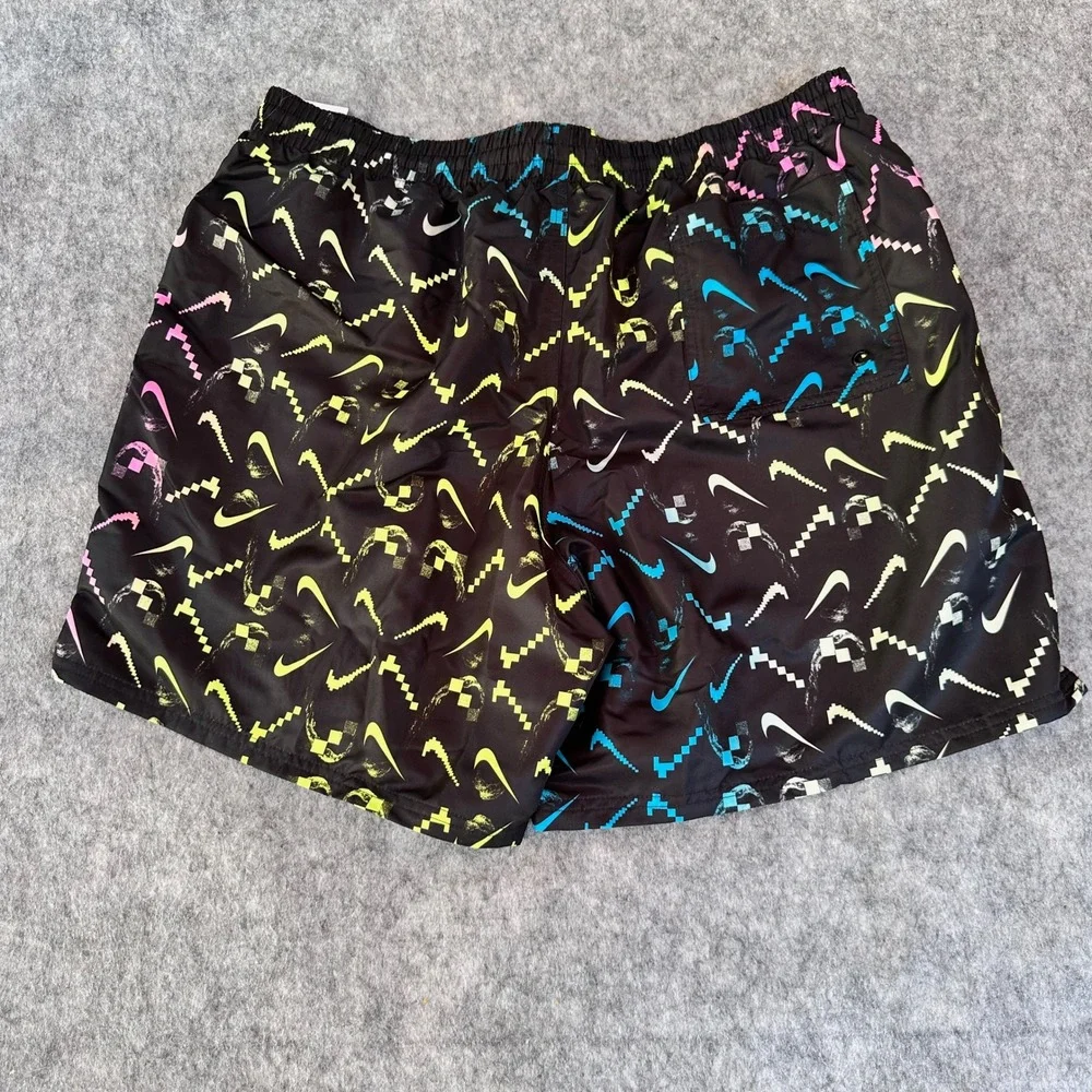 Nike Mens XXL Black Pixelated Swoosh Swim Volley Shorts NESSD516-001 NWT